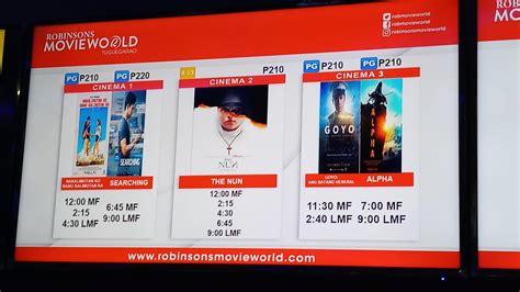 robinsons movieworld tuguegarao schedule  This schedule is for today, Monday, November 20, 2023